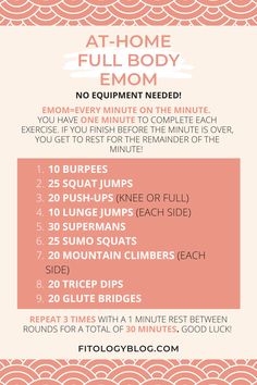 Emom Workout No Equipment, Full Body Workout Challenge, January Workouts, Emom Workout, Amrap Workout, Best Full Body Workout, Workout No Equipment, Short Workouts, Full Body Hiit Workout