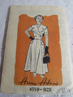 Vintage 1950s Anne Adams Dress pattern #4559 Size 16 1/2 Never used tissue pattern with directions Retro Dress Pattern, 1950 Fashion, Retro Dress, Dress Pattern, Vintage 1950s, Size 16, Made In Usa, Etsy Uk, Pattern