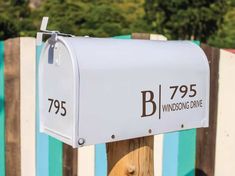 Custom Mailbox Decal with Modern Font: Initial & Address - The Line - Eastcoast Engraving Mailbox Stickers Vinyl Decals, Cute Mailbox Decals, Cricut Mailbox Decals Font, Last Name Mailbox Decal, Outdoor Mailbox Decal, Mailbox Stand, Address Decals, Address Marker, Mailbox Address