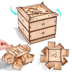 PRICES MAY VARY. HIGH-QUALITY CRAFTSMANSHIP—This 3D Wooden Puzzle Jewelry Box with Dragon and Phoenix designs offers durability and style. It also doubles as a chic, functional wooden jewelry box for women. VERSATILE JEWELRY BOX—With eight cleverly designed compartments, this wood puzzle serves as a functional jewelry box. Perfect for storing jewelry, small collectibles, and other precious items, it combines the charm of 3D wooden puzzles for adults with practical use. REWARDING ASSEMBLY EXPERIE Dice Box Designs, Cardboard Puzzle Box Diy, Wooden Puzzle Storage, Practical Gifts For Adults, Puzzle Organizer, Handmaid Gifts, Escape Box, Puzzle Organization, Japanese Woodworking Projects