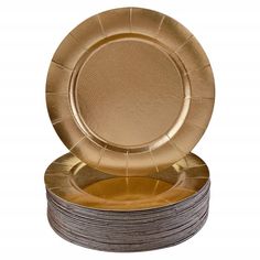 gold plates stacked on top of each other