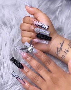 19th Birthday Nails Ideas Long, Extra Design Nails, 19th Birthday Nails Ideas, 17th Birthday Nails, Gemini Nails Designs, Aquarius Birthday Nails, White Birthday Nails, Acrylic Nails Short Square, Bookings Available