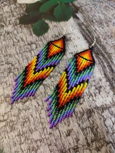 Boho Beaded Earrings, Native Earrings, Diy Seed Bead Earrings, Rainbow Boho, Beaded Earrings Native, Beaded Collar Necklace, Beaded Jewelry Necklaces, Seed Bead Patterns, Beaded Lanyards