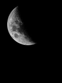 the half moon is seen in black and white