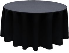 a round table with black cloth on it