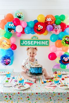 Sesame Street Birthday Party » JessicaEtCetera.com | by Jessica Grant Elmo Themed Birthday Party Decorations, Sesame Street Birthday Theme, Street Birthday Photoshoot, Sesame Street Birthday Party Decorations, Sesame Street 2nd Birthday Girl, Sesame Street Party Decorations, Sesame Street Birthday Cake, Elmo Birthday Party Boy