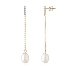 PRICES MAY VARY. DESIGN - A trendy design for the classic pearl drop earrings! These pearl drop earrings are features sparkling cubic zirconia and baroque pearls. The 9-10mm freshwater pearls are visible enough yet not too distracting. MATERIAL - Irregular pearl, unique, elegant and beautiful looking. These stunning dangle earrings are made of 925 sterling silver and plated with 18k gold to ensure a long-lasting finish, nickel-free, lead-free and hypoallergenic. BAROQUE EARRIGS STORY: Irregular Long Pearl Earrings, Wedding Jewelry For Bride, Buy Pearls, Pearl Dangle Earrings, Great Gifts For Mom, June Birthstone, Pearl Earrings Dangle, Bride Jewellery, June Birth Stone