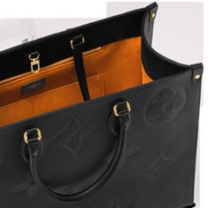 LOUIS VUITTON® - Onthego Gm - Black Louis Vuitton On The Go, Onthego Mm, Louis Vuitton Onthego, Sac Louis Vuitton, Gm Monogram, Louis Vuitton Totes, Black Leather Tote Bag, Monogram Tote, Lv Handbags