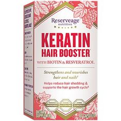 Keratin Booster (60 Veggie Caps) by Reserveage Nutrition at the Vitamin Shoppe Hair Growth Cycle, Collagen Booster, Hair Shedding, Pantothenic Acid, Keratin Hair, Fuller Hair, Damaged Hair Repair, Good Hair Day, Nourishing Hair