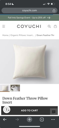 an image of a pillow that is on the app store's website page, and it