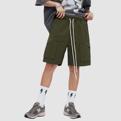 Material: 100% PolyesterFeatures: Shorts, cargo pants, side pocket, drawstring waist, solid color, straight-leg, relaxed fit, unisex, couple outfits.Style: Casual, college, streetwear College Streetwear, Costume Bags, Outwear Coat, Shorts Cargo, Couple Outfits, Baseball Jacket, Casual Sets, Side Pocket, Bottoms Pants