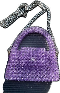 Trendy Purple Rectangular Clutch, Trendy Purple Evening Bag, Purple Beaded Party Shoulder Bag, Purple Beaded Shoulder Bag For Party, Handmade Purple Shoulder Bag For Party, Trendy Purple Clutch As A Gift, Trendy Purple Clutch Evening Bag, Purple Rectangular Evening Bag As Gift, Purple Rectangular Clutch For Gifts