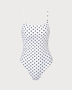 Fabric: This Backless One-Piece is made of Recycled Polyamide and Spandex. Recycled Polyamide is prized for its elasticity and softness. Plus, Spandex has good acid and alkali resistance, sweat resistance, seawater resistance, dry cleaning resistance, and abrasion resistance. 
 Description: This swimsuit features a classic polka dot pattern on a crisp white background, exuding a retro charm that never goes out of style. The backless design adds a bold and alluring touch, perfect for making a sta Polka Dot One-piece Swimwear For Pool, Polka Dot One-piece Beachwear, Polka Dot One-piece Beachwear Swimwear, Casual Sleeveless Swimwear With Polka Dot Pattern, Casual Sleeveless Polka Dot Swimwear, Polka Dot Stretch Swimwear, One Piece Swimsuit White, Backless One Piece Swimsuit, Costume Intero