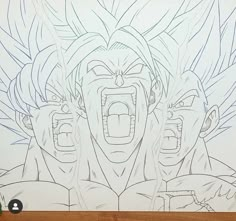 a drawing of two anime characters with their mouths open and one being screaming at the viewer