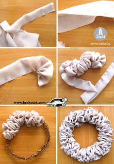 the steps to make a diy fabric wreath