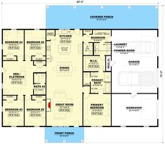 the floor plan for an office building with three floors and two car garages on each side