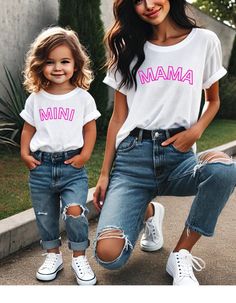 What's better than matching with your little bestie? <3 Mommy and Me Matching Tees! The perfect gift for mom, and the perfect addition to your wardrobe with your mini! Personalized Gift for Mom, Mama & Mini Daisy Floral T-shirts, Matching Outfits, Mothers Day Gift, Mother Daughter Shirts Shirts are Unisex Sizes, which means they are more of a relaxed/cozy fit for Mom.   Perfect to tie up or tuck in.   You may consider sizing down if you are looking for more of a fitted look.   Please refer to size chart, which is located in the listing photos. Our shirts are Pre-shrunk, however they may shrink slightly after washing. How to Order Multiples: 1. Select your "Size" in the drop-down menu & then select "Add to Cart" 2. Once your first item is in your cart, you can simply go back and repeat this Mother Daughter Shirts, Boutique Ideas, Daughters Shirt, Mom Baby, Personalized Gifts For Mom, Matching Tees, Cozy Fits, Perfect Gift For Mom, Daughter Gifts