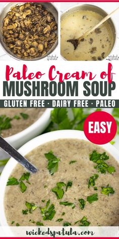 this pale cream of mushroom soup is gluten free and dairy free