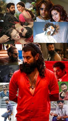 many different pictures of people with long hair and beards, one man is wearing a red