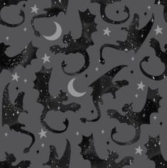 an image of stars and crescents in the night sky with moon and stars on it