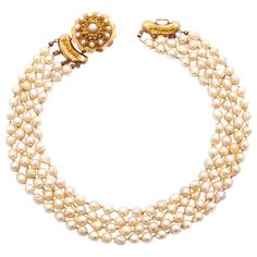 A freshwater cultured pearl necklace set with a round 14 karat gold clasp. The clasp consists of twelve clear cultured pearls surrounded by very fine filigree. The ornate clasp has rope motifs around the pearls and a beautifully scalloped border. The pearls are drop-shaped and approximately 0.6 millimeters in diameter. The longest string is 39.5 centimeters, included the clasp. Some strings are strung a little looser than others. These kinds of jewels represent a varied and rich historical Dutch Goth Wardrobe, Multi Strand Pearl Necklace, Pakistani Jewellery, Fine Embroidery, Dressing Well, Pearl Strands Necklace, Scalloped Border, Pearl And Diamond Necklace, Woman Jewelry