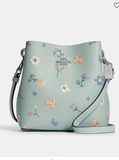 Tas Coach, My Style Bags, Girly Bags, Mini Bucket Bags, Fancy Bags, Pretty Bags, Light Teal, Cute Purses, Coach Crossbody Bag