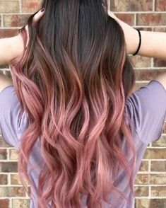 Pastel Pink Hair Ombre, Purple Highlights Brown Hair, Highlights Brown Hair Short, Brown Hair Highlights, Golden Highlights Brown Hair, Brown Hair With Blonde Balayage, Rose Gold Hair Ombre, Blond Hairstyles