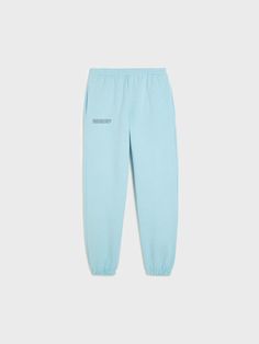 These Signature Recycled Cotton Track Pants are made with a responsibly sourced, high quality, recycled and organic cotton mix. The Celestial Blue color is created using a recycled water system. The fabric weight is a thicker, heavyweight recycled cotton that’s perfect for days you want a cozier feel. The material is brushed on the inside with a luxuriously soft, fuzzy, plush handfeel. ### Maya is 172cm / 5’8, she is wearing a size S. Sweatpants Outfits, Celestial Blue, Track Pants Women, Blue Sweatpants, Summer Wardrobe Essentials, Water System, Mens Cashmere, Planet Blue, Peppermint Oil