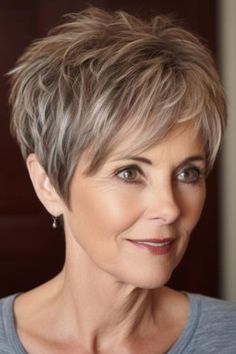 Short Hair Side View, Womens Short Hair, Hair Side View, Short Hair Blowout, Short Hair Accessories, Feathered Layers, Gray Hairstyles, Gray Hair Pixie Cuts, Short Hair Back