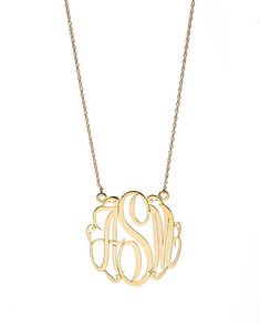 Absolutely gorgeous. The perfect blend of elegance and charm, this piece is sure to be one that lasts for generations to come. Each necklace is cut specifically for your monogram in a beautiful script and the results are simply stunning. 3-letter script monograms are available in 3 sizes: 15mm, 25mm or 40mm and are hung on a delicate rope chain. This is a piece that you'll grab on a daily basis, as it looks wonderful by itself or layered with longer necklaces for a statement look. This makes a o Script Monogram, Monogram Necklace, Toggle Bracelet, Gold Details, Rope Chain, Picture Sizes, Long Necklace, Gold Vermeil, Or Rose