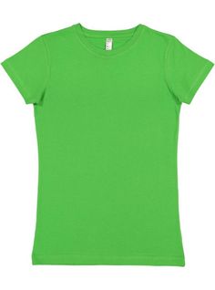 Ladies' Junior Fit T-Shirt - APPLE - M | LAT Women's Junior Fit T-Shirt in Green Apple Size Medium | Cotton Fitted Basic Pre-shrunk T-shirt, Plain Green T-shirt For Spring, Fitted Plain Cotton T-shirt, Fitted Green Tops, Green Tshirt, Home T Shirts, Jersey Tee, Green Apple, Active Wear Tops