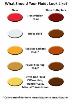 the different types of fluids that are used to make them look like they're going through