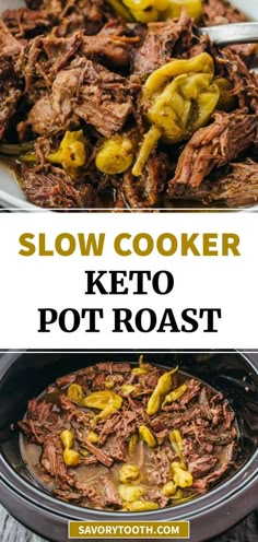 slow cooker keto pot roast with peppers