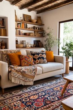 Living Room Mexican Style, Mexican Hacienda Decor Living Room, Boho Mexican Decor Living Room, Mexican Living Room Decor Hacienda Style, Modern Mexican Bedroom, Mexican Room Aesthetic, Colorful Mexican Decor, Mexican Apartment, Mexican Interior Design Modern