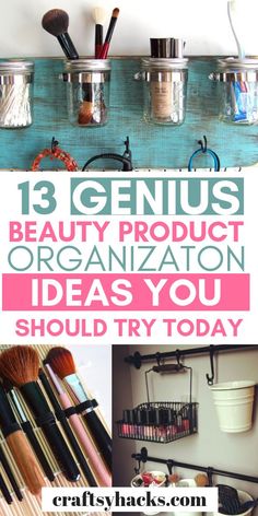 Tiny House Organization Hacks, Hanging Makeup Organizer, Diy Makeup Vanity