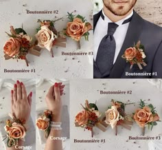 the instructions for how to make a boutonniere with flowers and ribbons on it