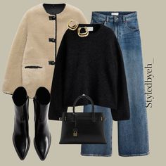 The trending shearling coat is back! Love this stylish look 🖤 Everything will be linked on stories and September highlights #autumnfashion #autumnstyling #autumnvibes🍁 #weekendstyle #weekendstyling #ootd #trending #chocolatebrown #trendingstyle #virtualstylist #virtualstyling #mango #hm #viralfashion Mango Style Outfits, Brown Black Outfit, Black Brown Outfit, Paris Chic, Stylish Work Attire, Mango Fashion, Brown Outfit, Fashion Capsule, Shearling Coat