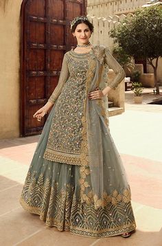 Long Choli Lehenga, Indian Wedding Lehenga, Kurti Style, Lehenga Suit, Gaun Fashion, Lehenga Online, Lehenga Style, Net Lehenga, Ghagra Choli