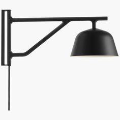 a black lamp on a white background