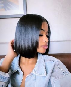 Jet Black Bob Black Women, Straight Natural, Quick Natural Hair Styles, Natural Hair Styles Easy