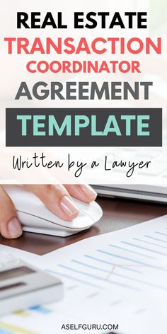 Real Estate Transaction Coordinator Agreement template Self Employed Jobs, Trello Templates, Business Administration, Protect Yourself, Real Estate Agents, Blog Traffic