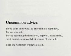 an open book with the words uncommon advice on it