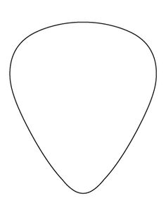 a black and white drawing of a guitar pick