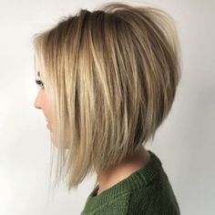 Low Maintenance Short Haircut, A Line Haircut, Stacked Haircuts, Balayage Bob, Short Haircut, Blonde Bobs