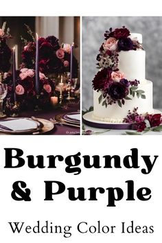 the burgundy and purple wedding color ideas are perfect for an elegant, romantic affair or special occasion