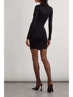 Black Jersey mini dress | SAINT LAURENT | NET-A-PORTER Minimal Dress, Designer Hair Accessories, Dress With Stockings, Satin Mini Dress, Black Mini, Pencil Dress, White Mini Dress, Clothes Collection, Jersey Dress