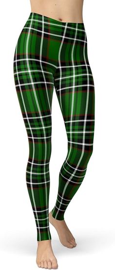 Amazon.com: sissycos Women's St. Patrick's Day Checkered Plaid Printed Leggings Buttery Soft Stretchy Pants (Large-XX-Large, Green Check) : Clothing, Shoes & Jewelry 80s Leggings, Black Yoga Pants Outfit, Athleisure Lifestyle, Scotland Tartan, Vintage Scotland, Office Dress Code, Plaid Leggings, High Quality Leggings, Holiday Leggings