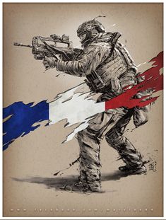 French Army Wallpaper, French Soldier, Ww2 Posters, Foreign Legion, French Foreign Legion, Military Drawings, Military Artwork, Whatsapp Wallpaper, French Army