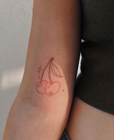 phoenix fine line tattoo artist Three Cherries Tattoo, Single Cherry Tattoo, Fine Line Cherry Tattoo, Cherry Tattoo Placement, Cdg Wallpaper, Tattoo Cherry, Bookish Tattoos