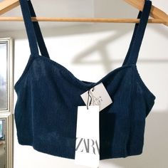 Blue Bralette Top Zara Bra Top, Bralette Top, Bralette Tops, Bra Top, Zara Tops, Bra Tops, Bralette, Color Blue, Top Blouse